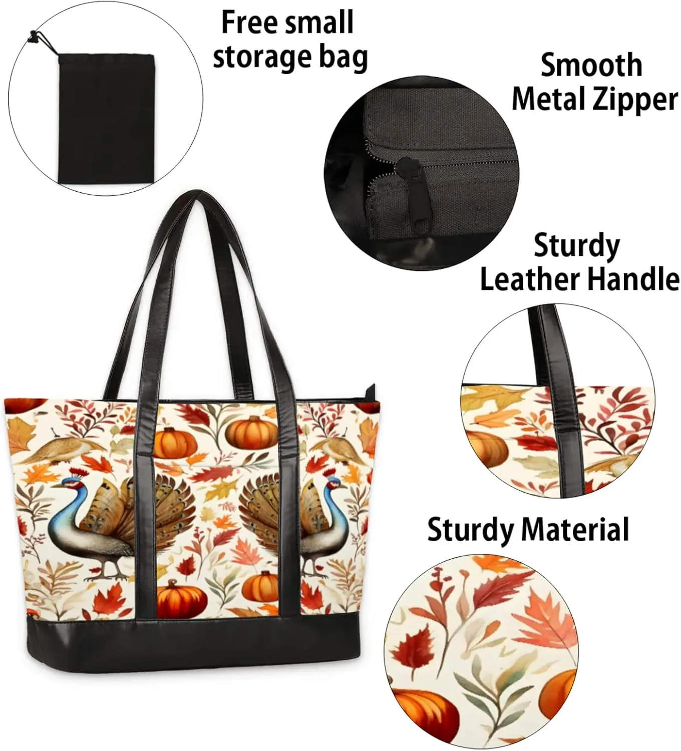 Tote Bag for Women with Zipper, Laptop Tote Bags Laptop Sleeve Case Shoulder Bag Messenger Bags