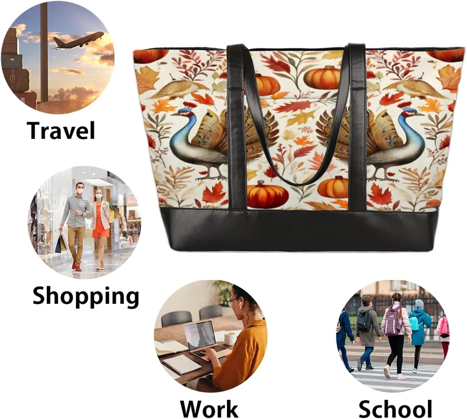 Tote Bag for Women with Zipper, Laptop Tote Bags Laptop Sleeve Case Shoulder Bag Messenger Bags
