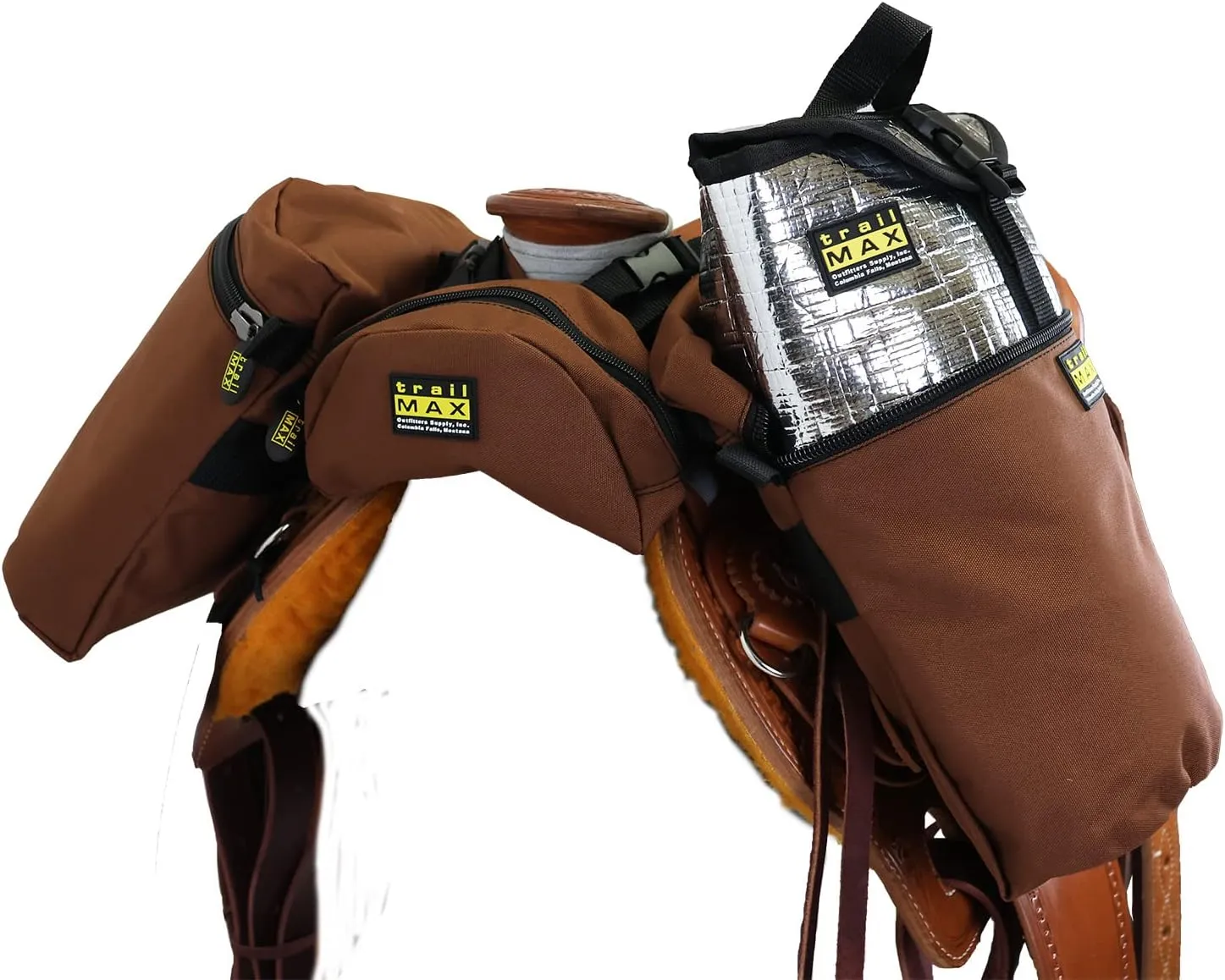 TrailMax Horn Saddle Bag & Pommel Pocket Saddle Bag Combo; Horn & Pommel Saddle Bag Combo for Horses; Saddle Bags for Western & Endurance Saddles; Trail Riding Saddle Bags