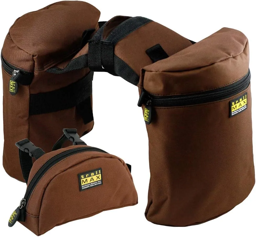 TrailMax Horn Saddle Bag & Pommel Pocket Saddle Bag Combo; Horn & Pommel Saddle Bag Combo for Horses; Saddle Bags for Western & Endurance Saddles; Trail Riding Saddle Bags
