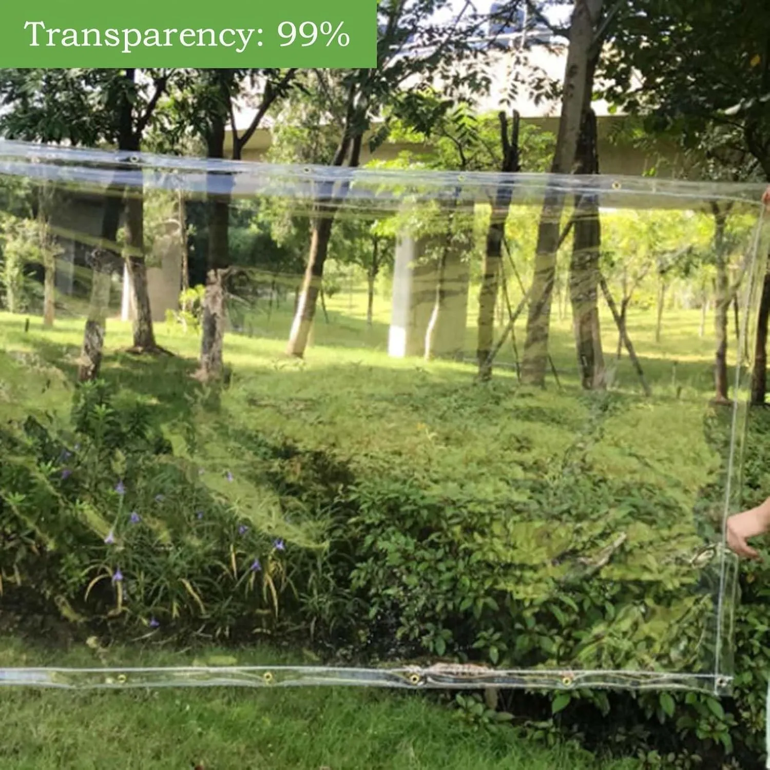 Transparent Tarps with Grommets 8.2x19.7ft, Clear Tarps Transparent Tarpaulin, Heavy Duty Clear Vinyl PVC Waterproof Tarps, for Patio, Henhouse, Canopy