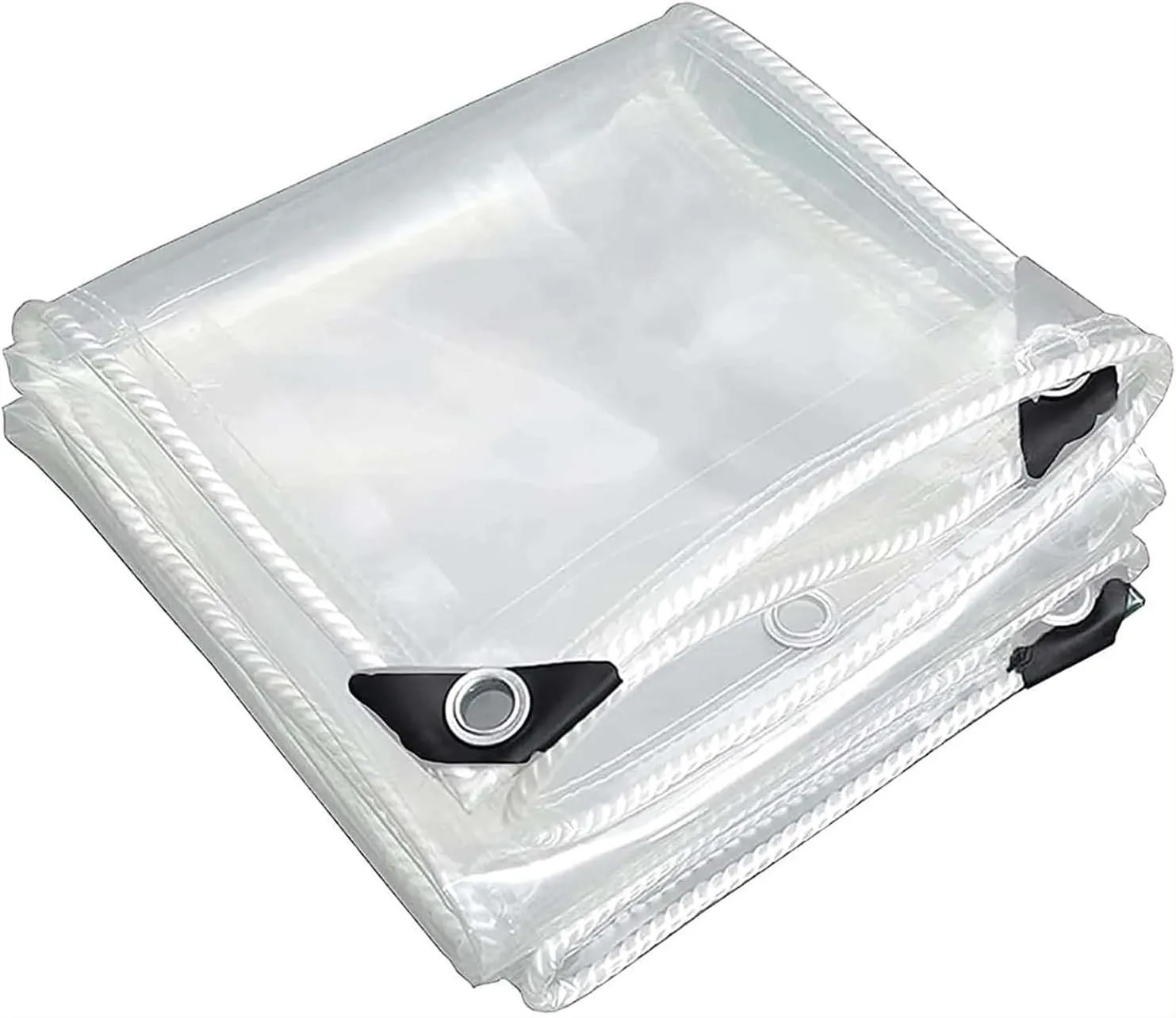 Transparent Tarps with Grommets 8.2x19.7ft, Clear Tarps Transparent Tarpaulin, Heavy Duty Clear Vinyl PVC Waterproof Tarps, for Patio, Henhouse, Canopy
