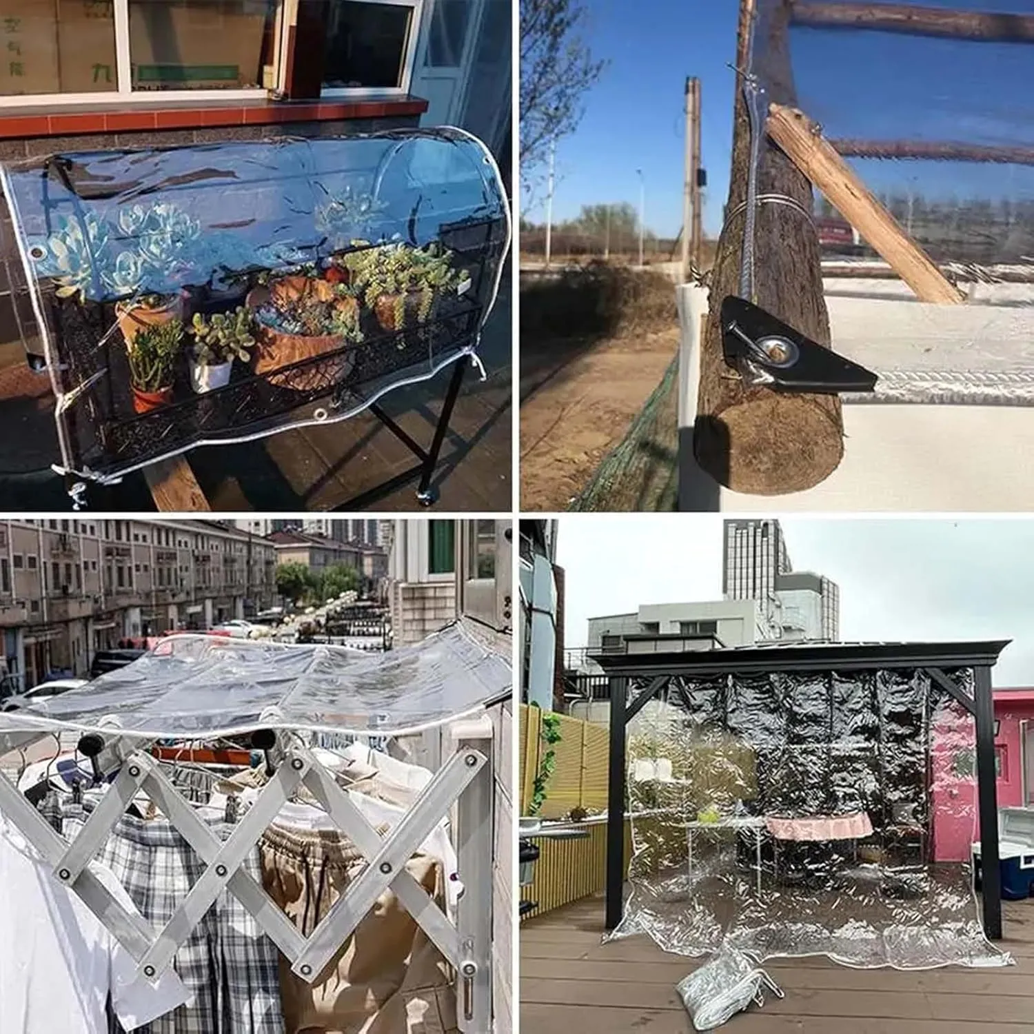 Transparent Tarps with Grommets 8.2x19.7ft, Clear Tarps Transparent Tarpaulin, Heavy Duty Clear Vinyl PVC Waterproof Tarps, for Patio, Henhouse, Canopy