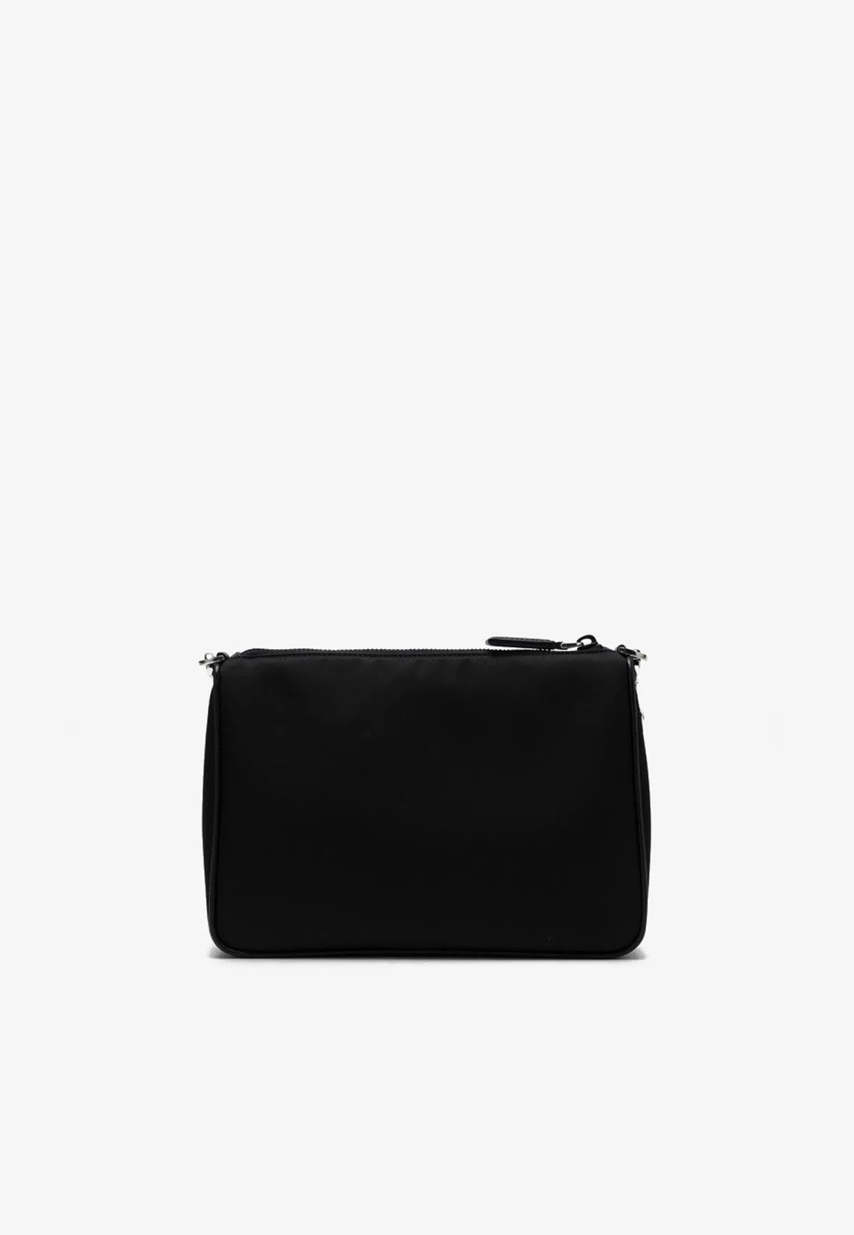 Triangle Logo Re-Nylon and Leather Messenger Bag