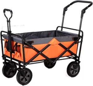Trolley Cart Outdoor Folding Utility Wagon 4 Wheeled Camping Cart Utility Garden Trolley Handcart for Beach Picnic Camping Cart Garden Wagon