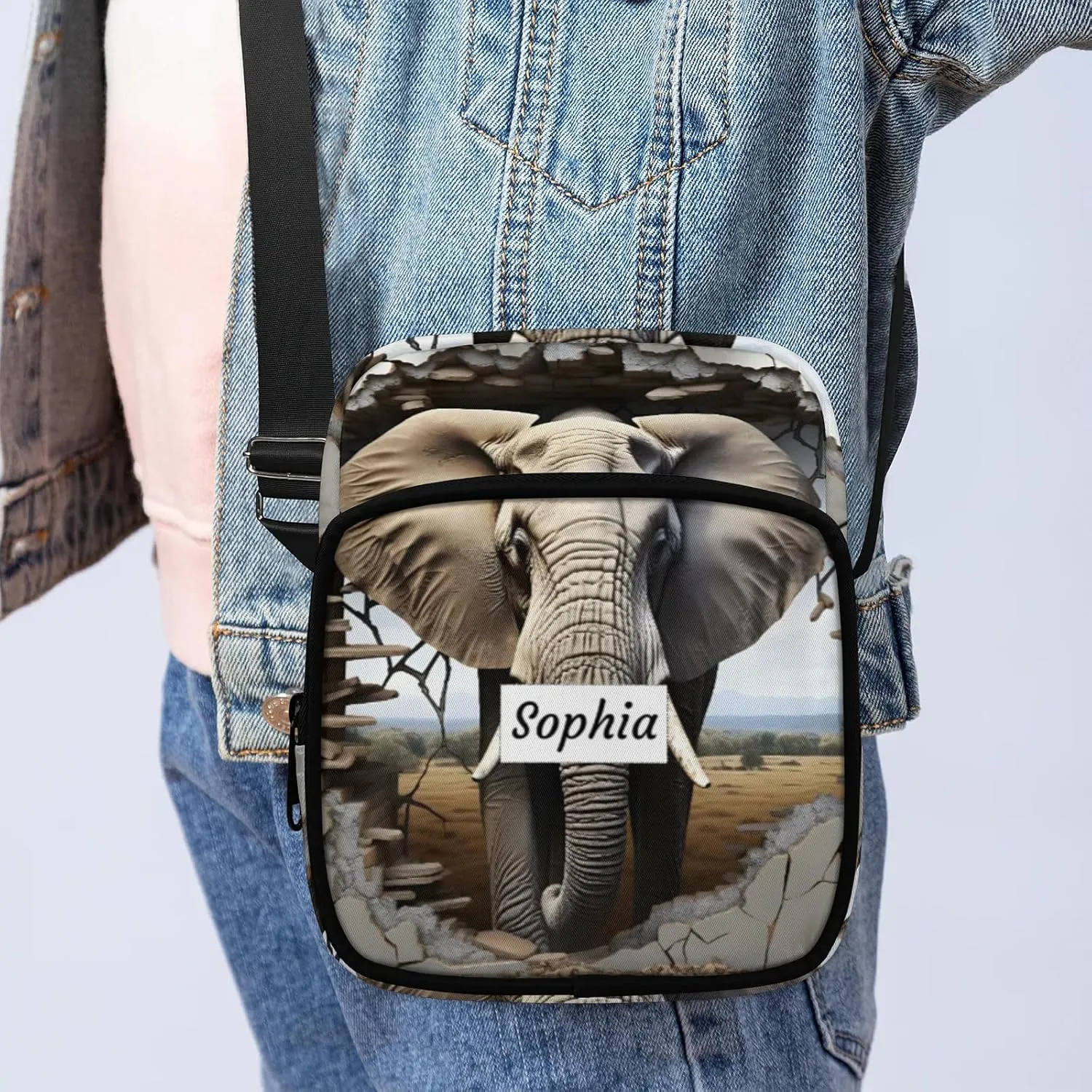 TropicalLife Personalized Crossbody Bag for Women Men Custom Name Messenger Bags