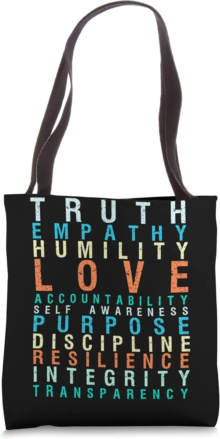 Truth Love Empathy Self Awareness Inspirational Words Cool Tote Bag