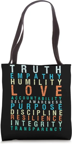 Truth Love Empathy Self Awareness Inspirational Words Cool Tote Bag