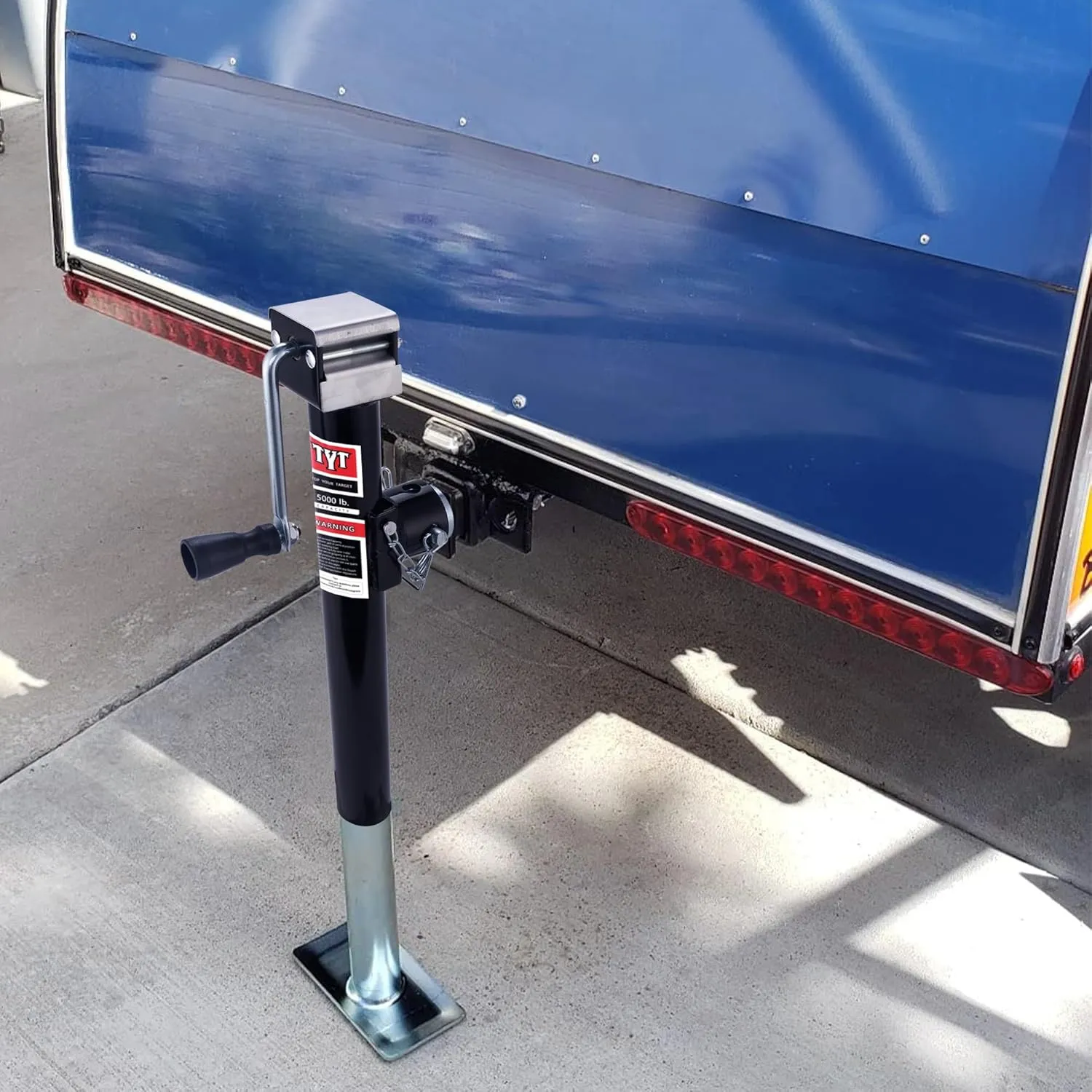 TYT 5000lbs Weld On Pipe Mount Swivel Trailer Jack, 15" Vertical Travel Trailer Tongue Jack for Boat Trailers, Pop-up Camper, Small Travel Trailers