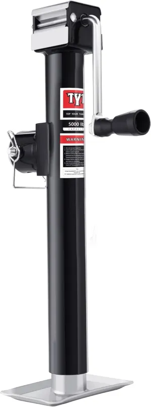 TYT 5000lbs Weld On Pipe Mount Swivel Trailer Jack, 15" Vertical Travel Trailer Tongue Jack for Boat Trailers, Pop-up Camper, Small Travel Trailers
