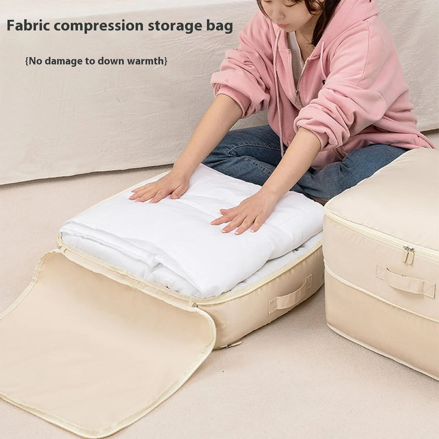 Ultra Space Saving Self Compression Organizer - Self Compression Moving Organizer Bags for Comforters, Clothes, Blankets (blue, X-Large)