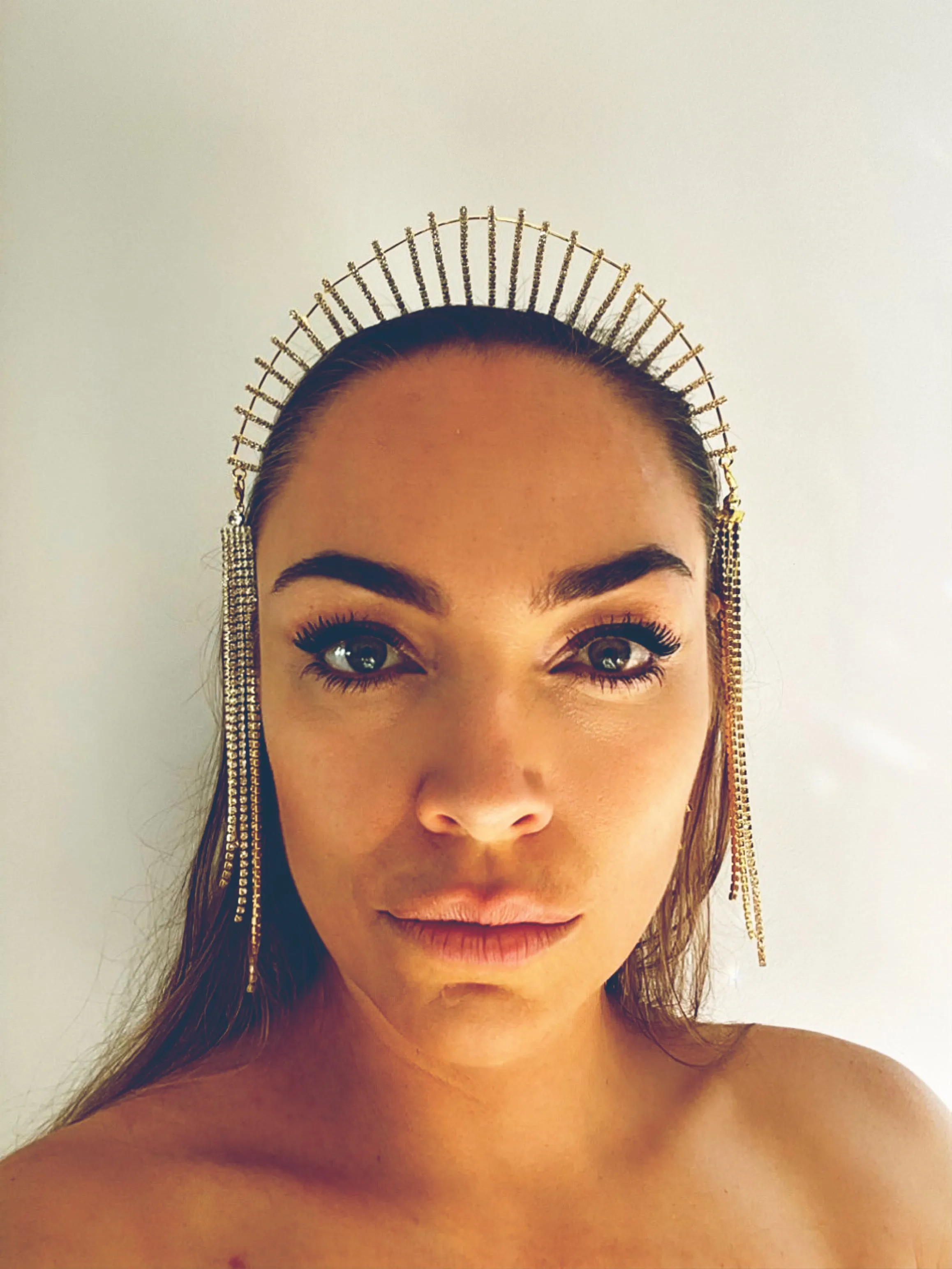 Unique Alternative Bridal or Festival Sun burst Halo Crown, Unique Halo Headpiece ~ MADONNA