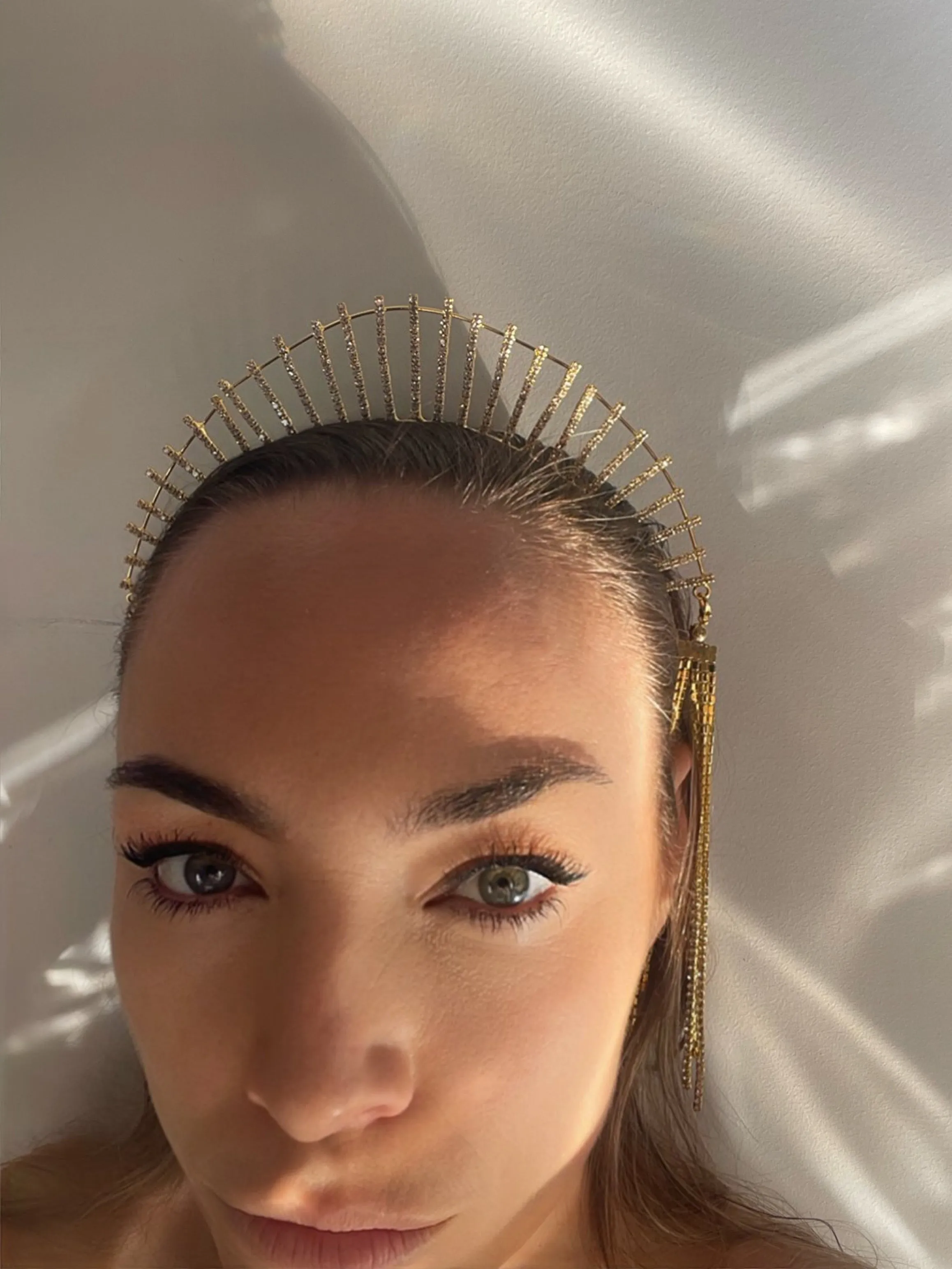 Unique Alternative Bridal or Festival Sun burst Halo Crown, Unique Halo Headpiece ~ MADONNA