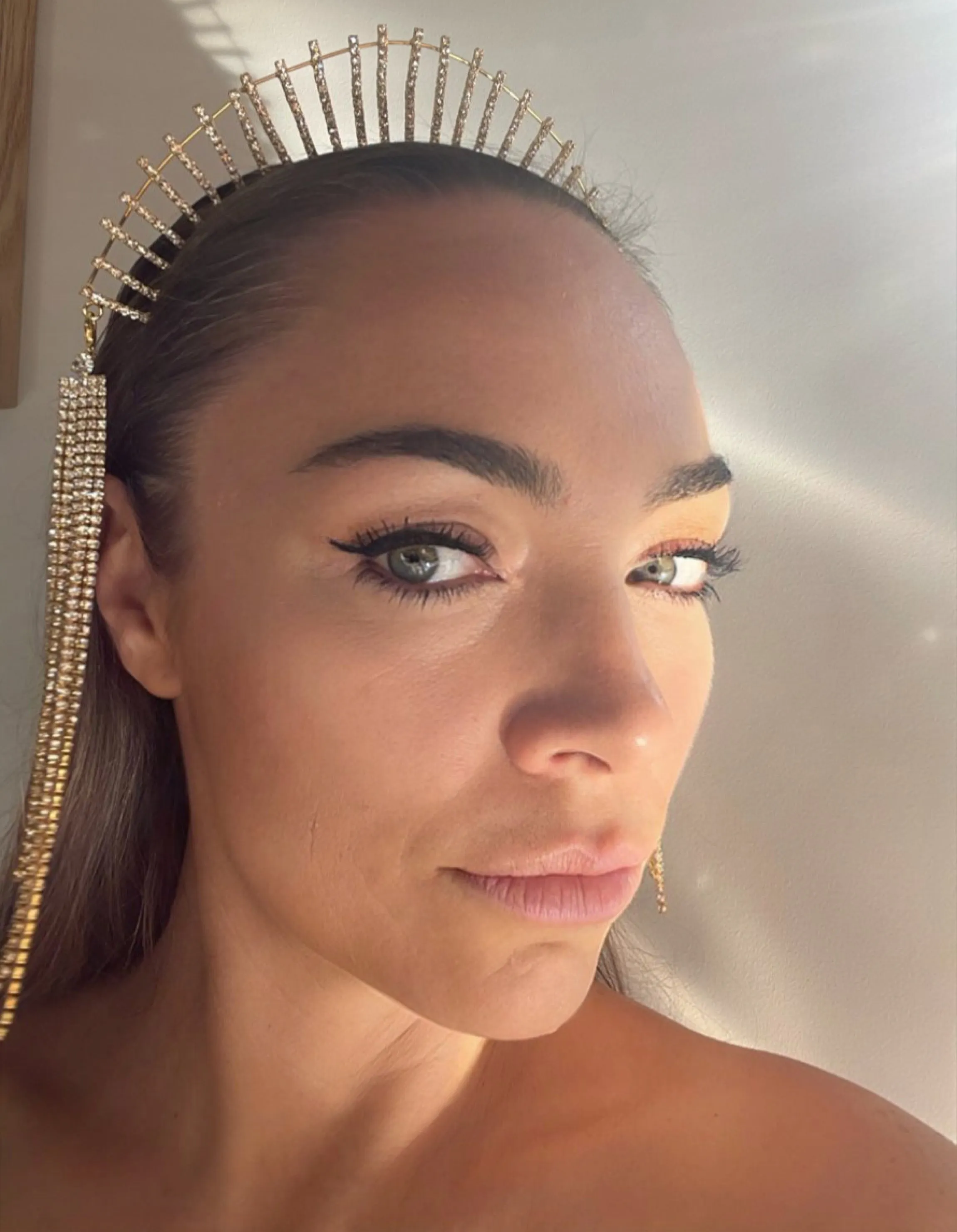 Unique Alternative Bridal or Festival Sun burst Halo Crown, Unique Halo Headpiece ~ MADONNA