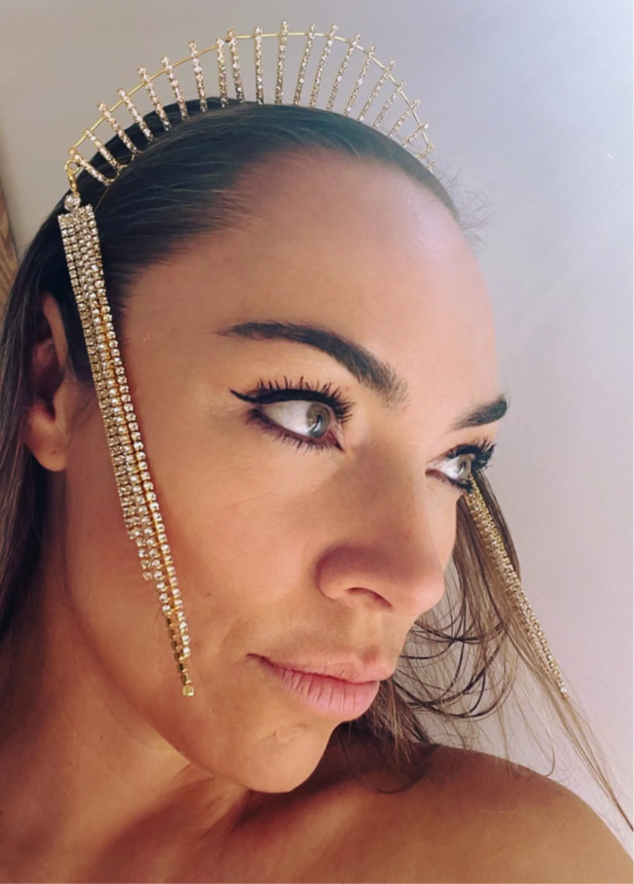 Unique Alternative Bridal or Festival Sun burst Halo Crown, Unique Halo Headpiece ~ MADONNA