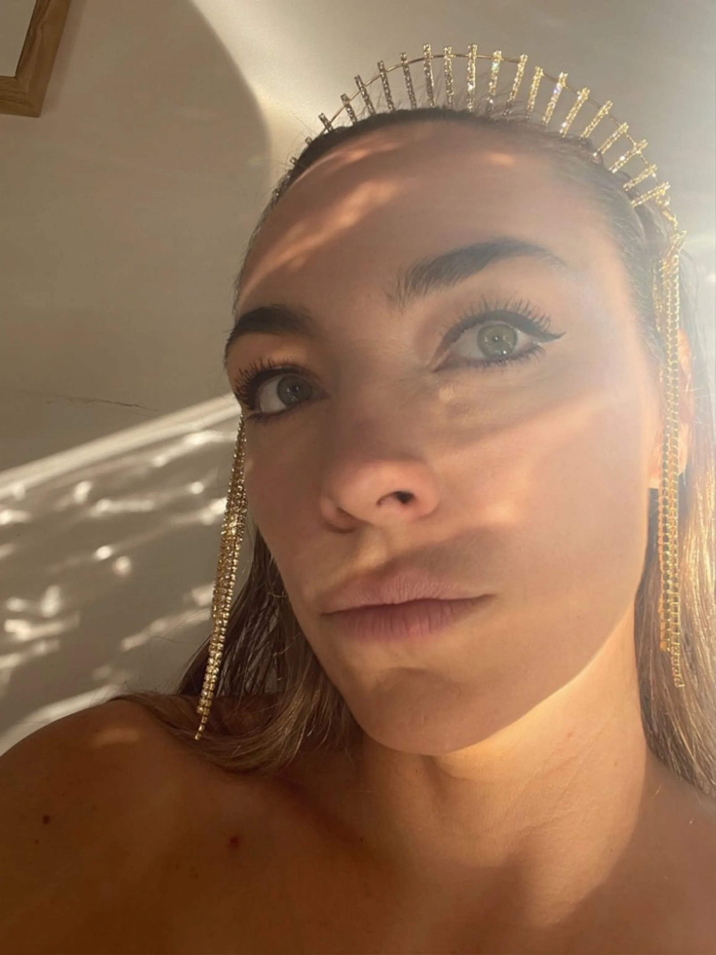 Unique Alternative Bridal or Festival Sun burst Halo Crown, Unique Halo Headpiece ~ MADONNA