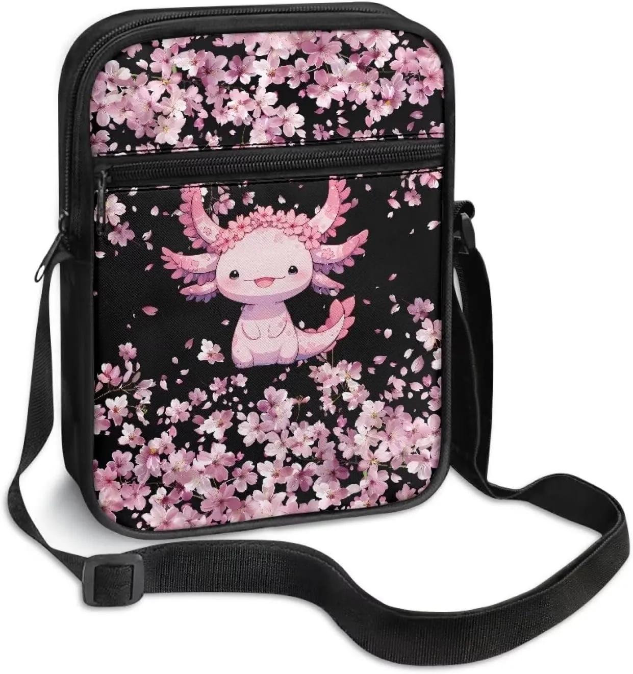 Unisex Fashion Messenger Bag Small Lightweight Crossbody Shoulder Purse Zip Cross Body Satchel with Muti Pockets