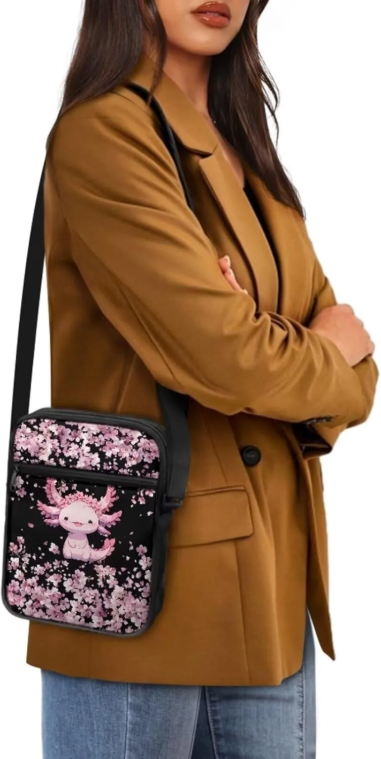 Unisex Fashion Messenger Bag Small Lightweight Crossbody Shoulder Purse Zip Cross Body Satchel with Muti Pockets