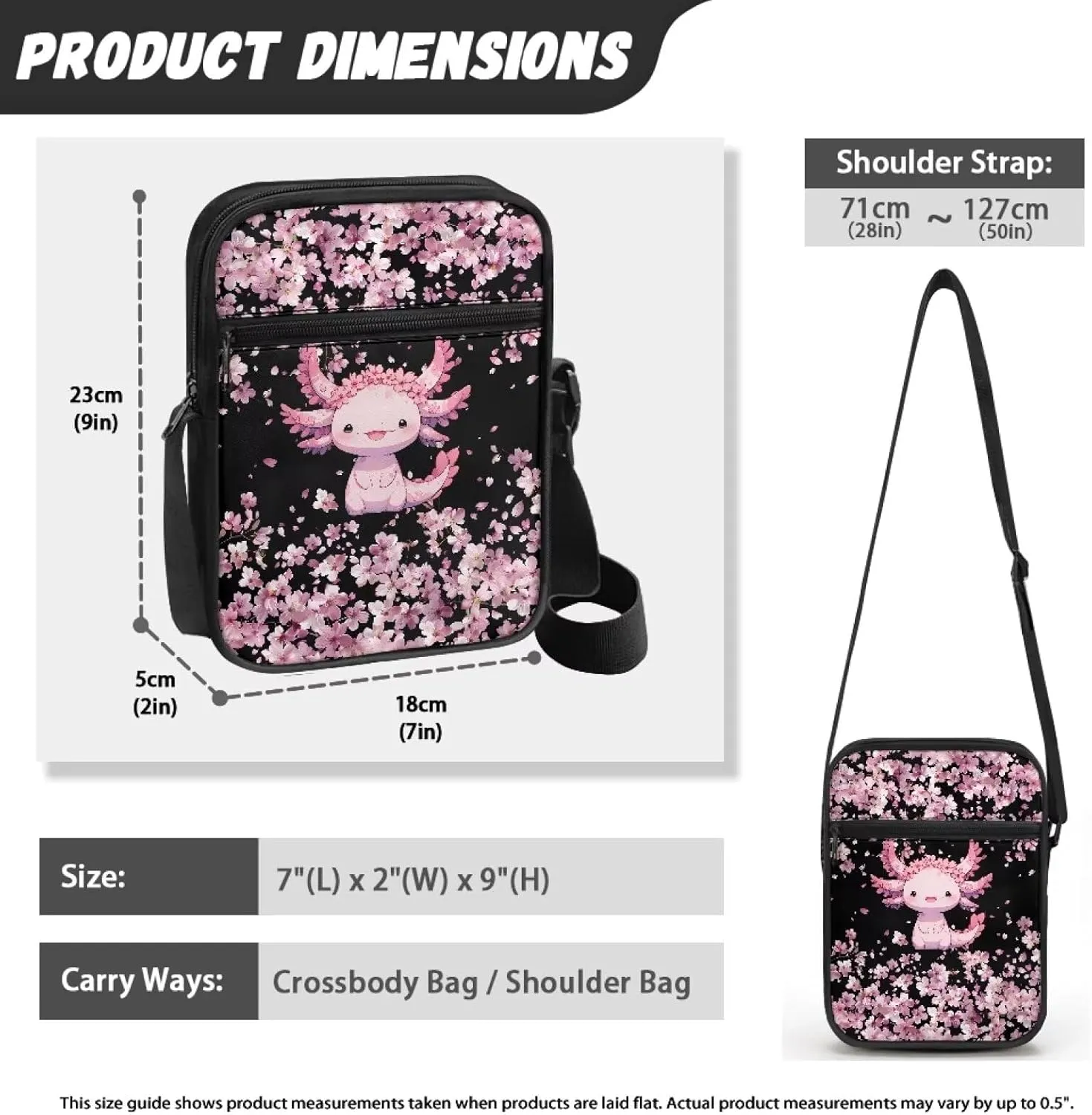 Unisex Fashion Messenger Bag Small Lightweight Crossbody Shoulder Purse Zip Cross Body Satchel with Muti Pockets