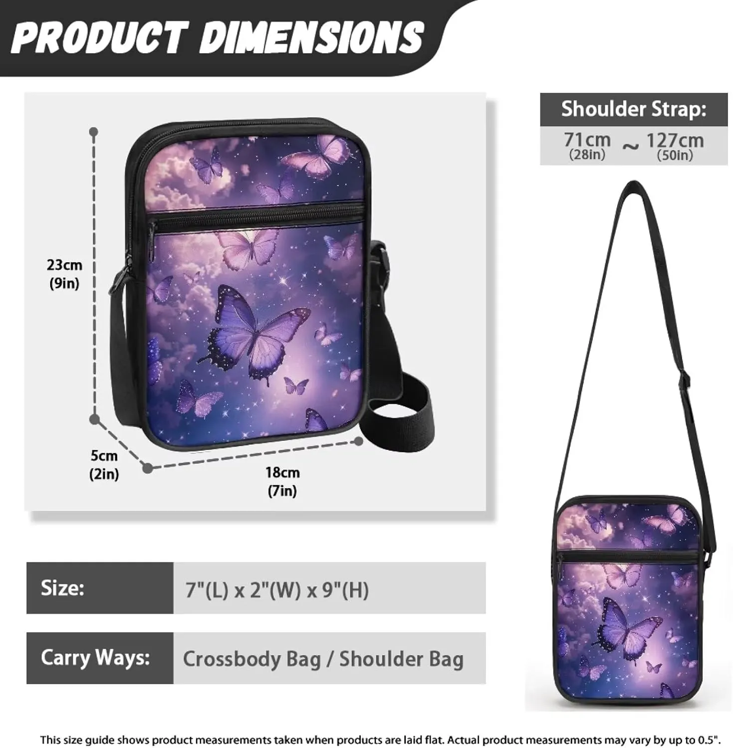 Unisex Fashion Messenger Bag Small Lightweight Crossbody Shoulder Purse Zip Cross Body Satchel with Muti Pockets