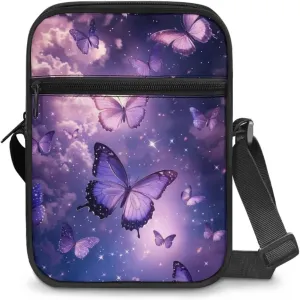 Unisex Fashion Messenger Bag Small Lightweight Crossbody Shoulder Purse Zip Cross Body Satchel with Muti Pockets