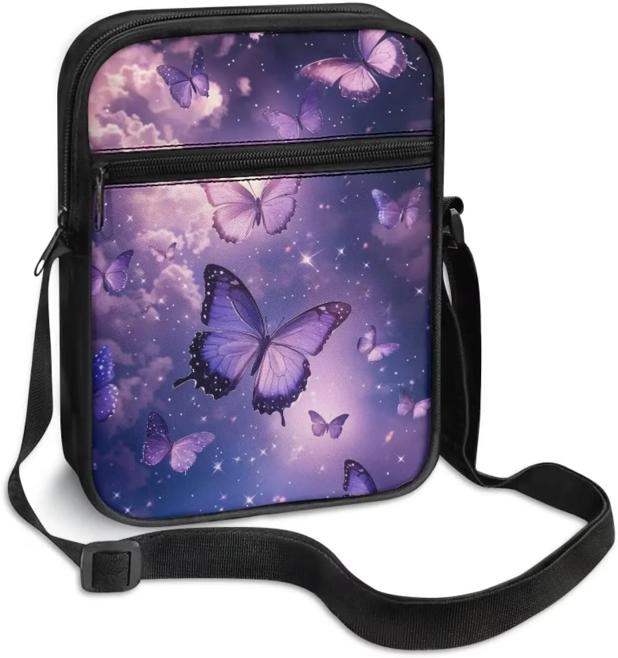 Unisex Fashion Messenger Bag Small Lightweight Crossbody Shoulder Purse Zip Cross Body Satchel with Muti Pockets