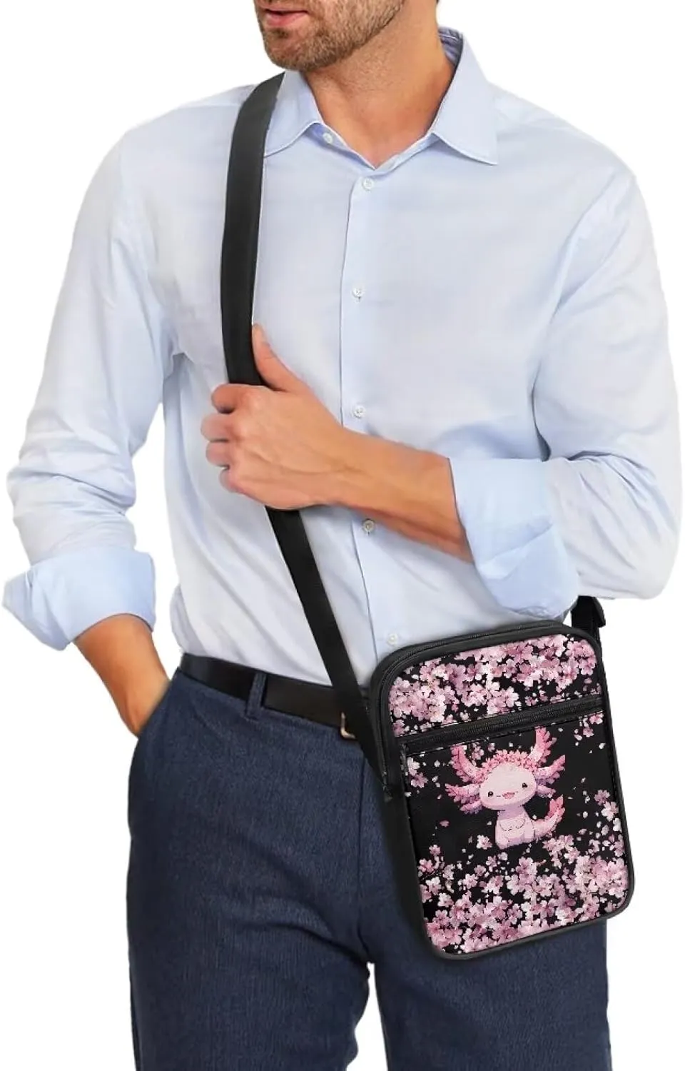 Unisex Fashion Messenger Bag Small Lightweight Crossbody Shoulder Purse Zip Cross Body Satchel with Muti Pockets