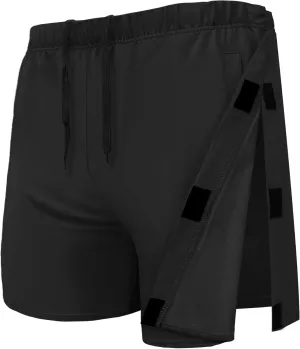 Unisex Hip Knee Surgery Recovery Shorts Men Tear Away Short Pant Breakaway Velcro Snap Shorts Adaptive Clothing Women
