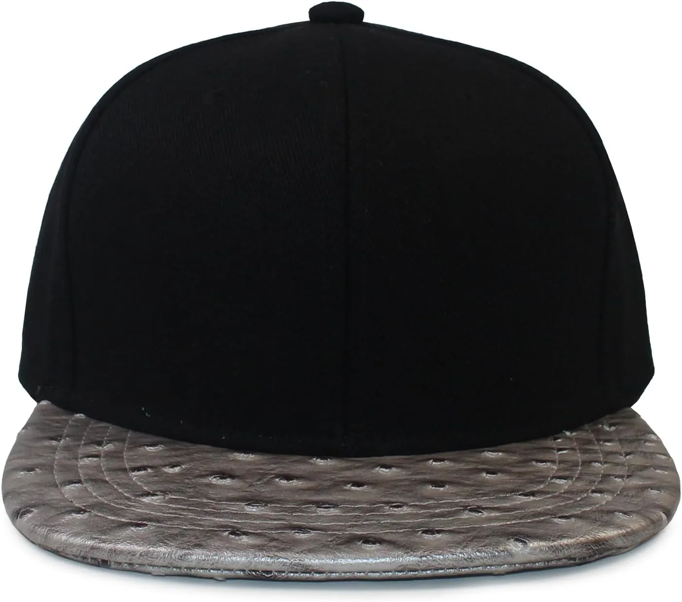 Urban Hip Hop Streetwear Baseball Cap - Solid Color Faux Ostrich Leather Snapback, 6-Panel Unisex Adjustable Hat