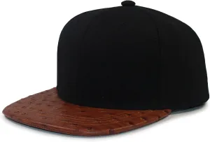 Urban Hip Hop Streetwear Baseball Cap - Solid Color Faux Ostrich Leather Snapback, 6-Panel Unisex Adjustable Hat