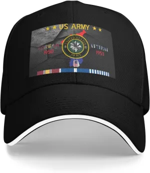 US Army Lieutenant Colonel Korean Veteran Airflow Sandwich Baseball Cap - Adjustable for Men and Women Comfortable Dad Hat Black14
