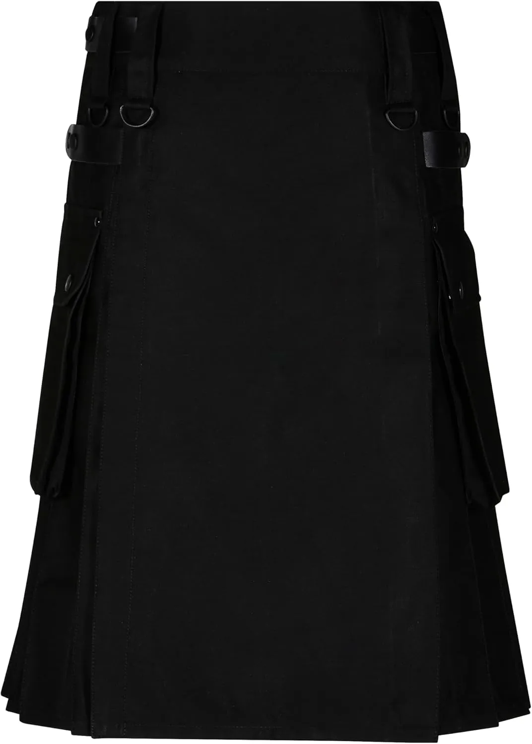 Utility Kilts for Men Cargo Pocket Cotton Utility Kilt with Leather Strap Men's Cotton Kilts