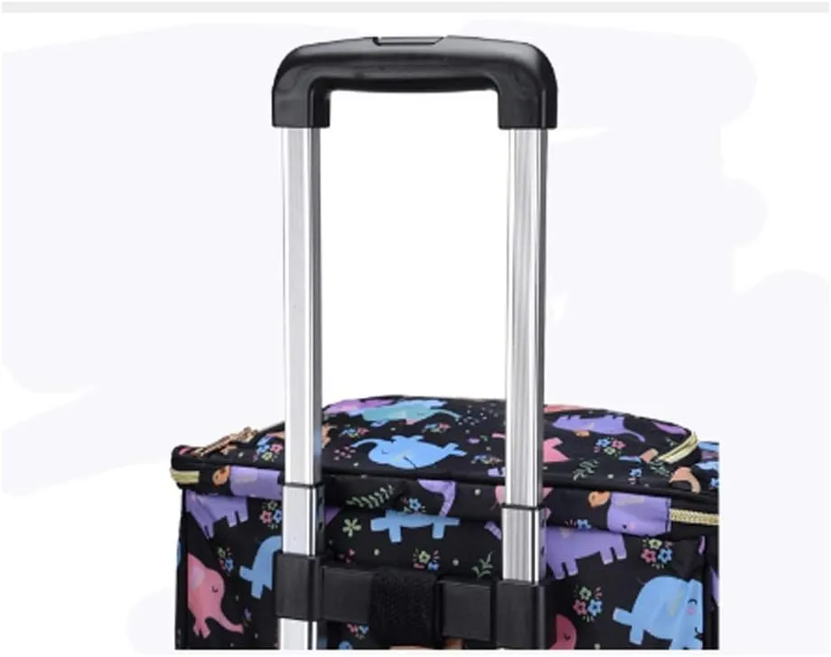 Utility Shopping Cart Aluminum Foil Tin Insulation Trolley Bag Handbag Shopping Bag Wheels Woman Elder Folding Shopping Cart Portable Grocery Cart to Save Space (Color : B)