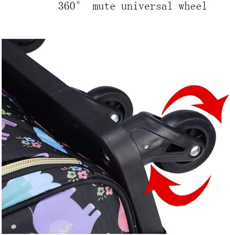 Utility Shopping Cart Aluminum Foil Tin Insulation Trolley Bag Handbag Shopping Bag Wheels Woman Elder Folding Shopping Cart Portable Grocery Cart to Save Space (Color : B)