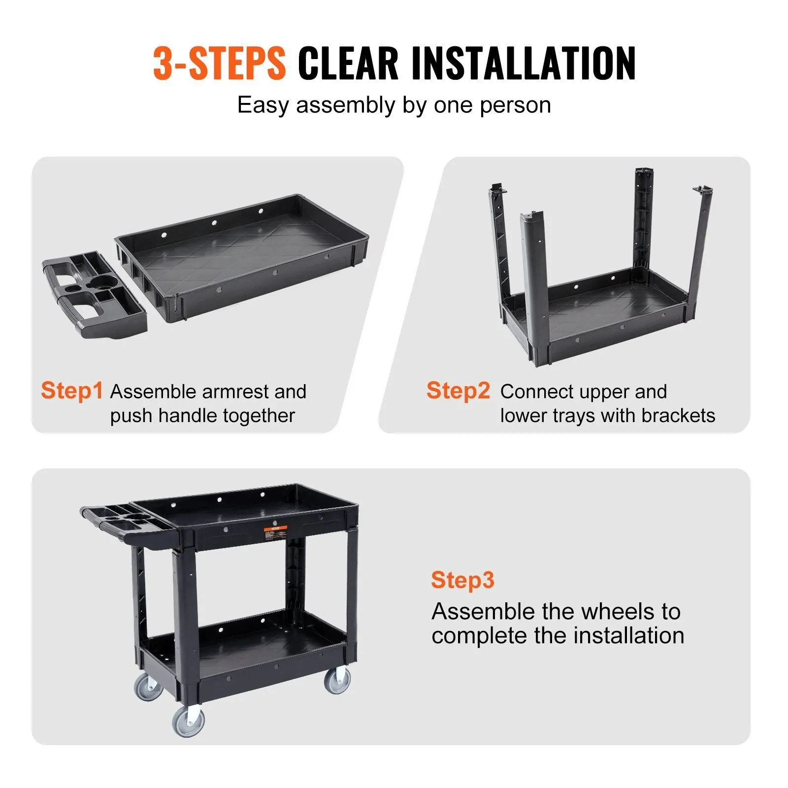 Versatile Heavy-Duty Rolling Utility Cart