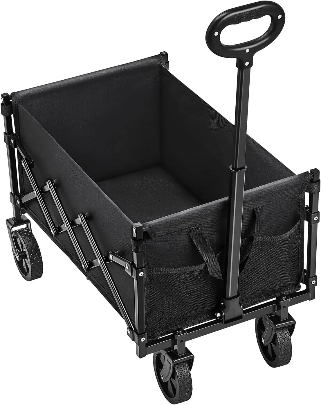 VEVOR Collapsible Folding Wagon with Wheels, Wagons Carts Foldable with 225lbs Capacity, Lightweight Portable Utility Wagon Cart for Grocery Shopping Sports Camping and Garden