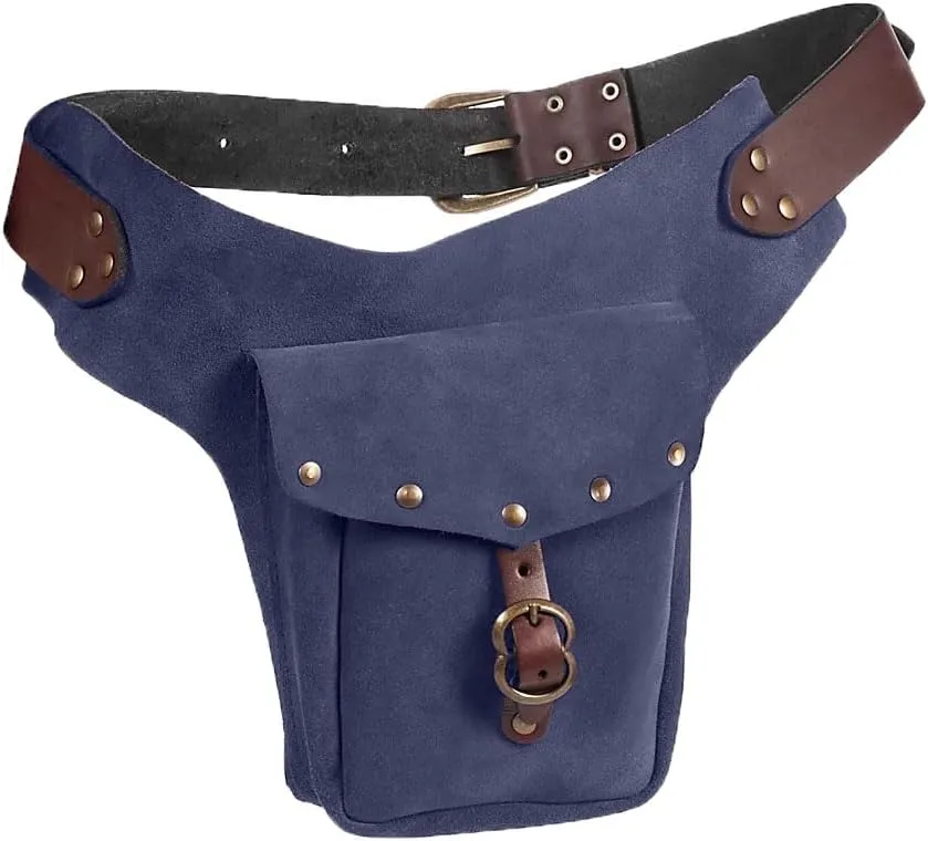 Viking Waist Bag Medieval Retro PU Leather Belt Pouch Renaissance Adjustable Hip Bag for Cosplay Accessories