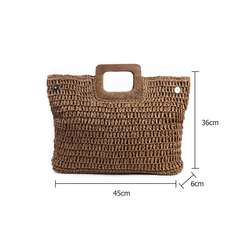Vintage Bohemian Straw Handbag Bag for Women