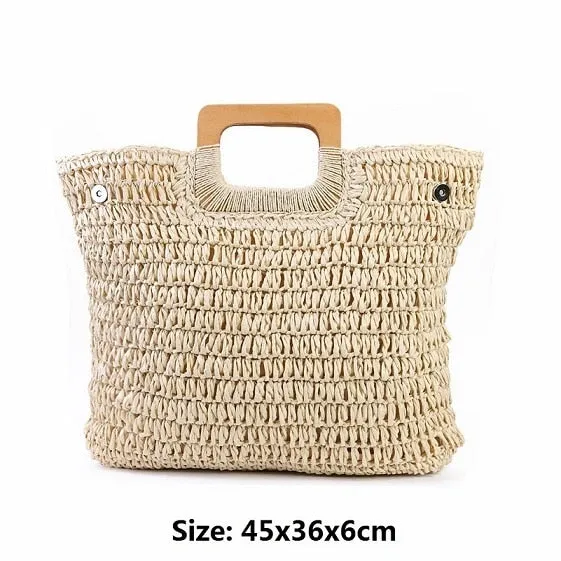 Vintage Bohemian Straw Handbag Bag for Women