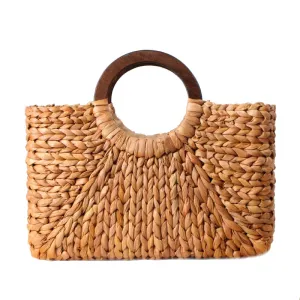 VINTAGE RATTAN BEACH HANDBAG