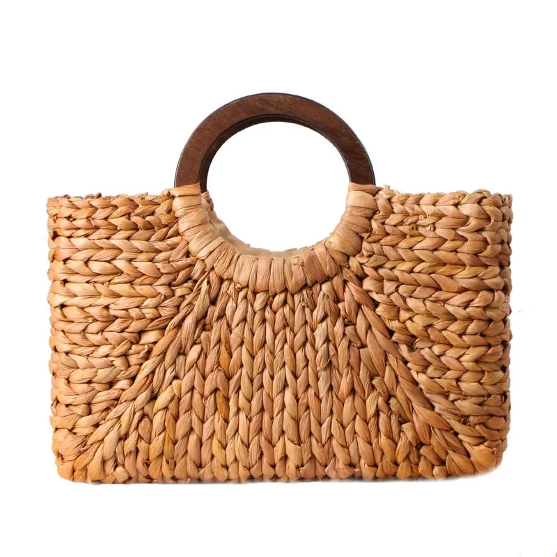 VINTAGE RATTAN BEACH HANDBAG