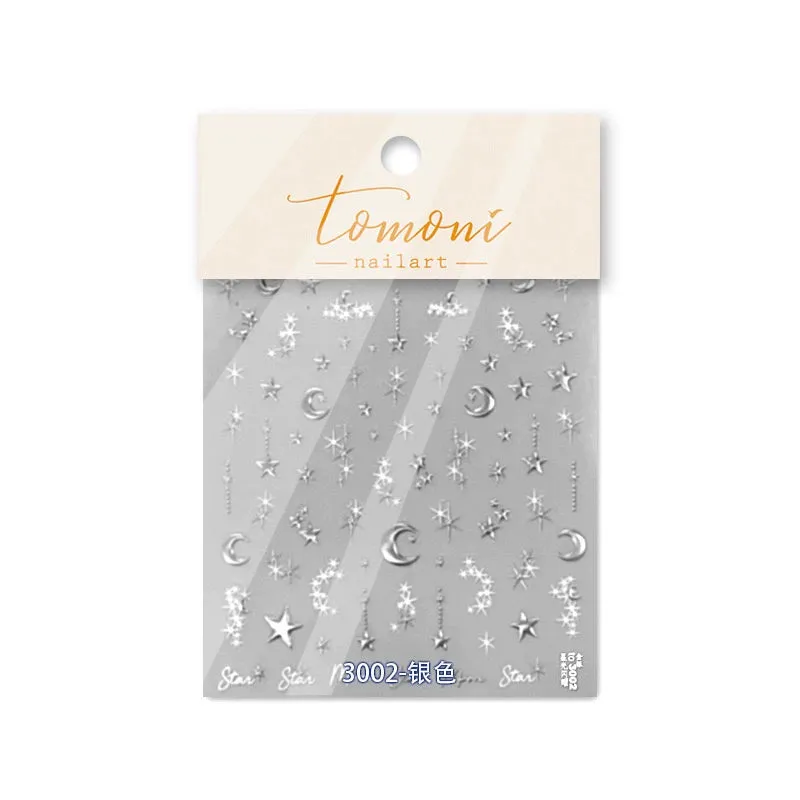 Vintage Totem Bohemian Nail Art Stickers - Moon, Star, and Flower Designs