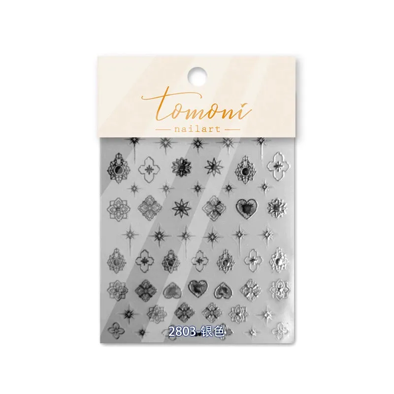 Vintage Totem Bohemian Nail Art Stickers - Moon, Star, and Flower Designs