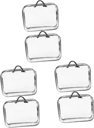 VOSAREA 3sets Storage Bag Duffel Bag Clear Organizer Bags Large Moving Bags with Handles Clear Quilt Bag Quilt Clothing Bag Zipper Quilt Bag Clothing Organizer Quilts Bag Luggage Bag 2pcs*3