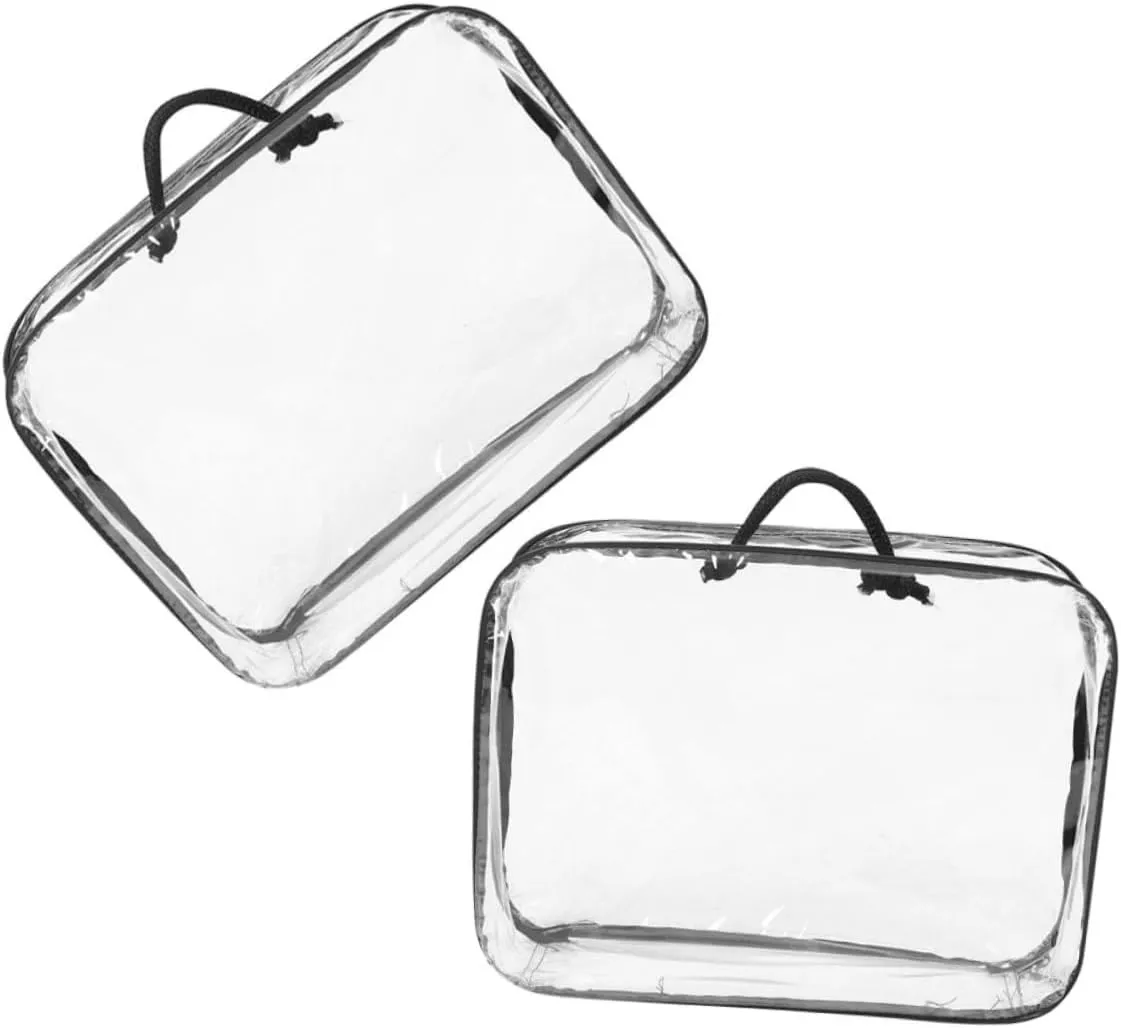 VOSAREA 3sets Storage Bag Duffel Bag Clear Organizer Bags Large Moving Bags with Handles Clear Quilt Bag Quilt Clothing Bag Zipper Quilt Bag Clothing Organizer Quilts Bag Luggage Bag 2pcs*3