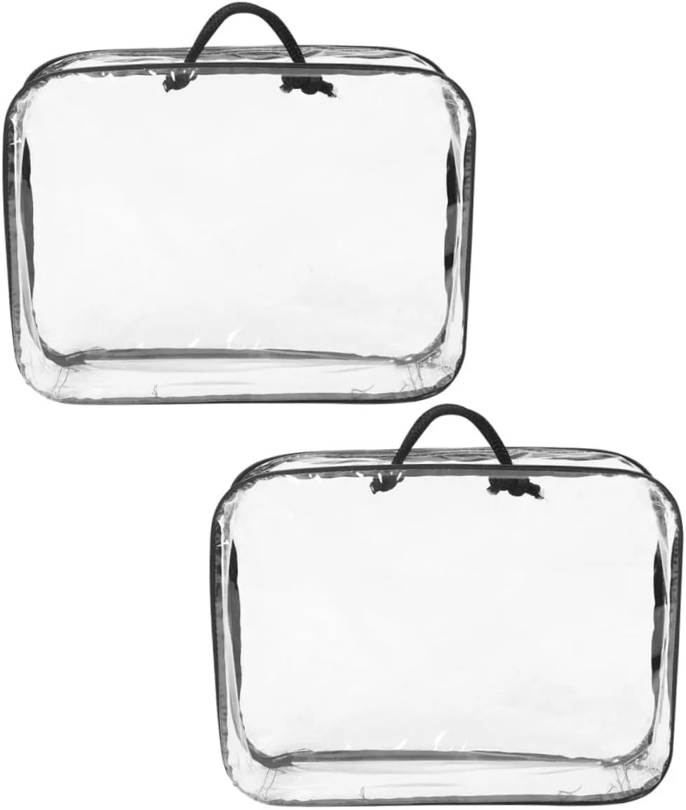 VOSAREA 3sets Storage Bag Duffel Bag Clear Organizer Bags Large Moving Bags with Handles Clear Quilt Bag Quilt Clothing Bag Zipper Quilt Bag Clothing Organizer Quilts Bag Luggage Bag 2pcs*3