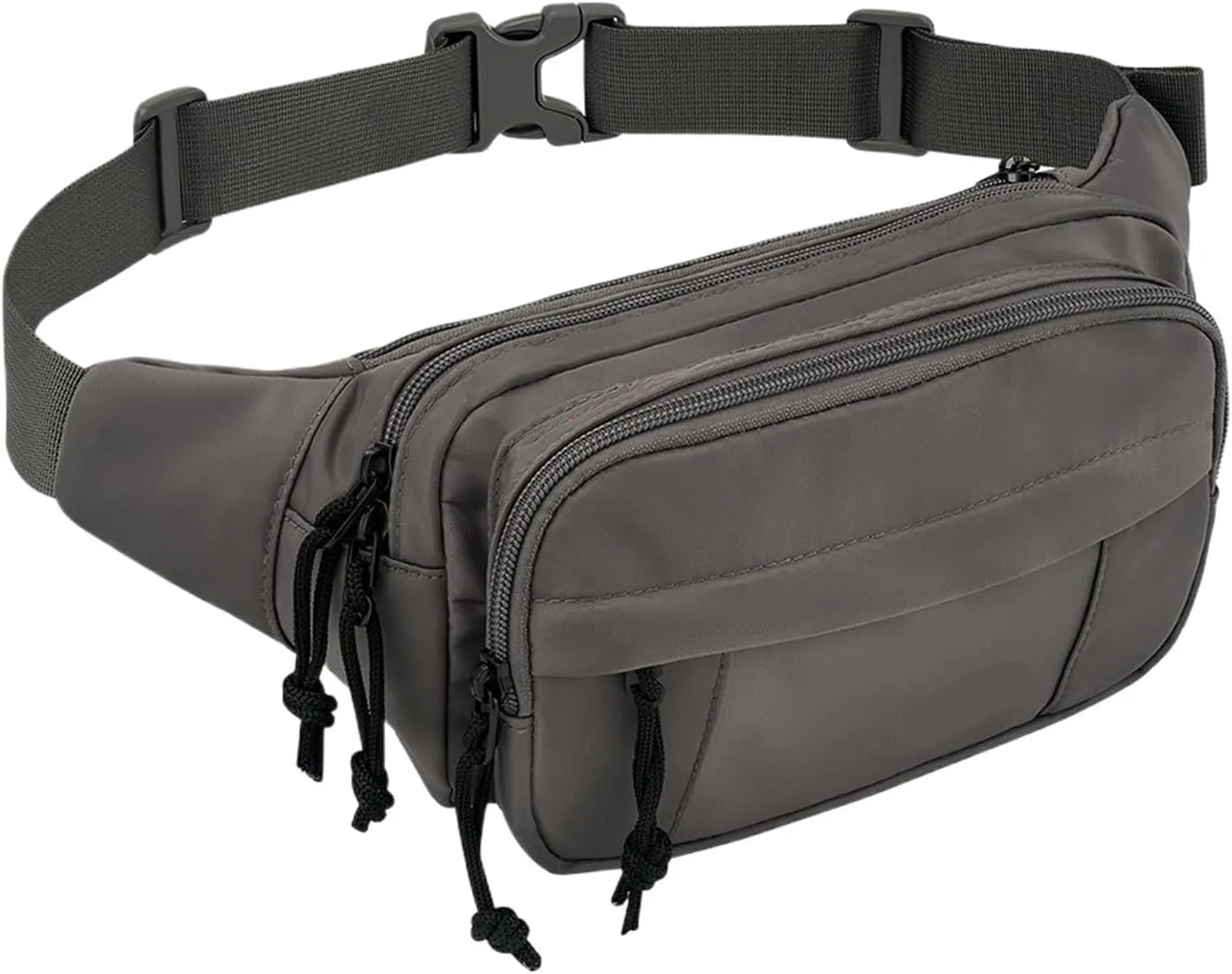 Waist Packs Large Crossbody Belt Bag Women Men With 7 Zipper Pockets Strap Waist Bags Hip Pack(Black)