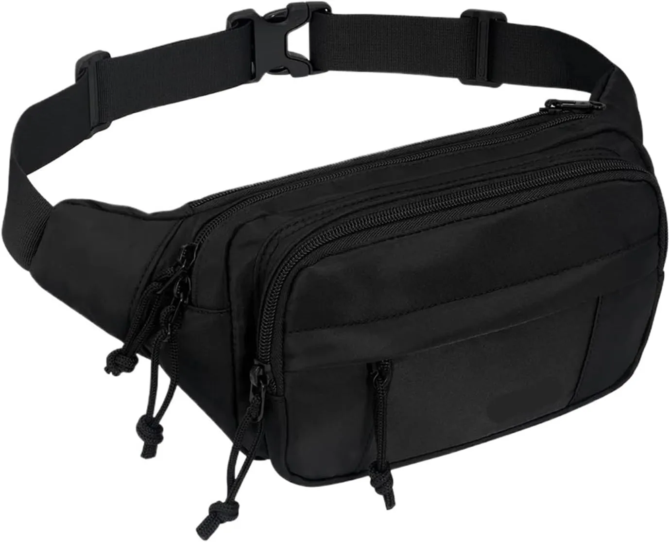 Waist Packs Large Crossbody Belt Bag Women Men With 7 Zipper Pockets Strap Waist Bags Hip Pack(Black)