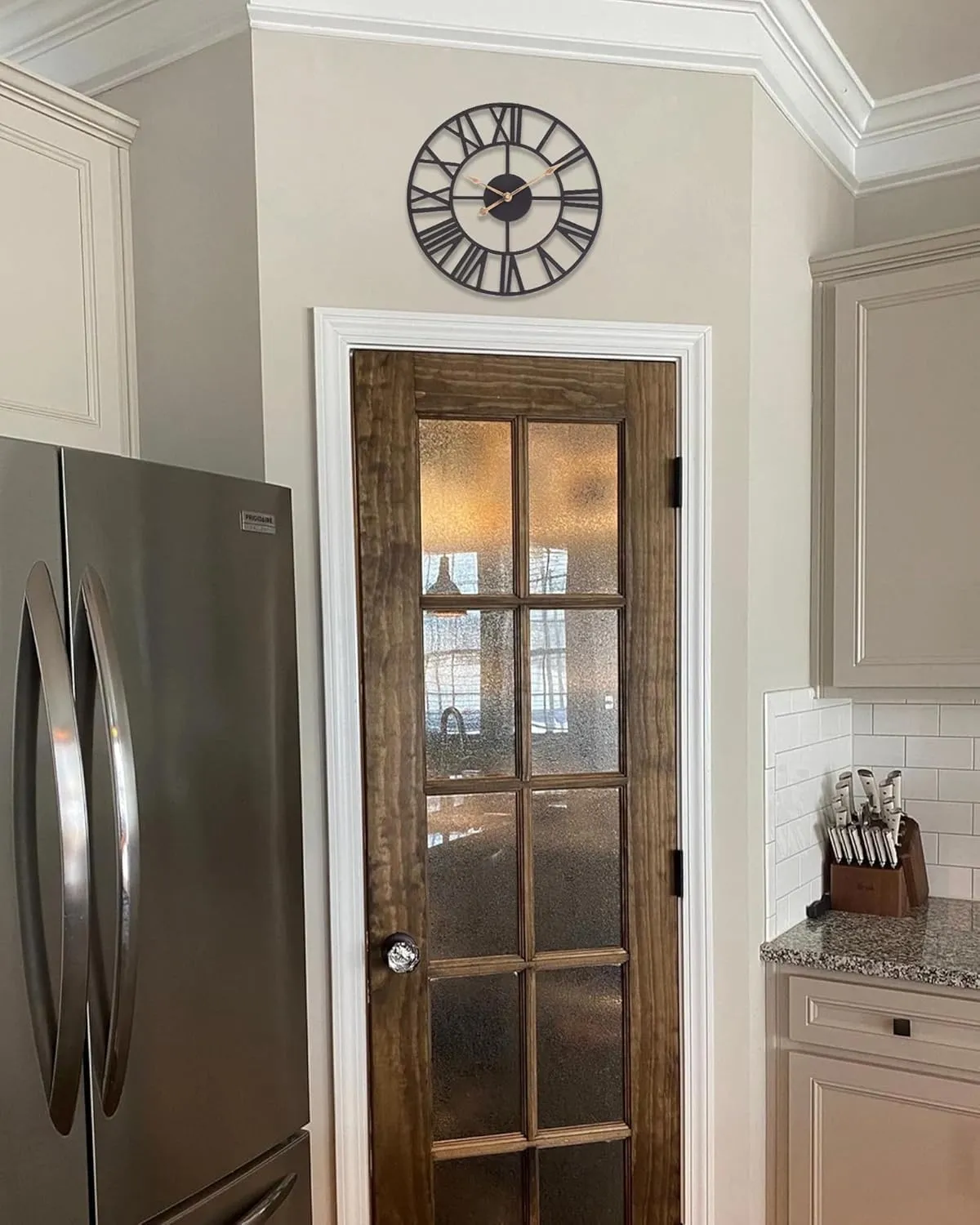 Wall Clocks for Living Room Decor, Black Metal Skeleton Wall Clock Silent Battery Operated, Rustic European Industrial Farmhouse Decorative Wall Clocks for Kitchen, Bedroom, Dining Room-14 in