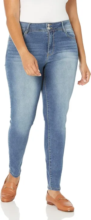 WallFlower Women's Size Flirty Curvy Skinny High Rise Insta Stretch Juniors Jeans (Standard and Plus)